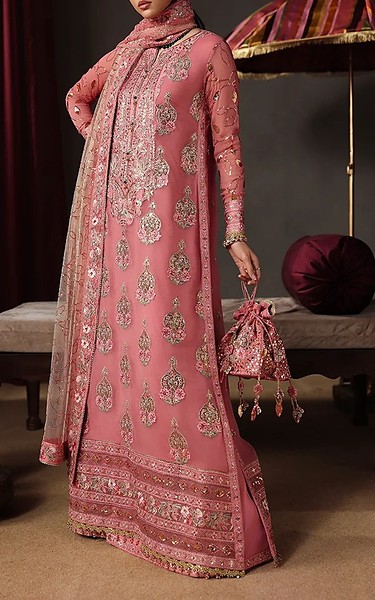 Roheenaz Pink Chiffon Suit | Pakistani Embroidered Chiffon Dresses USA- Image 2