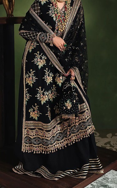 Roheenaz Black Chiffon Suit | Pakistani Embroidered Chiffon Dresses USA- Image 3