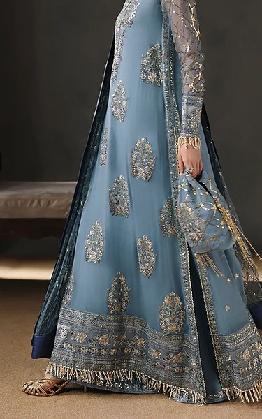Roheenaz Moonstone Blue Chiffon Suit | Pakistani Embroidered Chiffon Dresses USA- Image 2