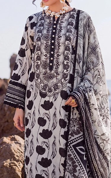 Safwa Black/White Viscose Suit | Pakistani Winter Dresses in USA- Image 2