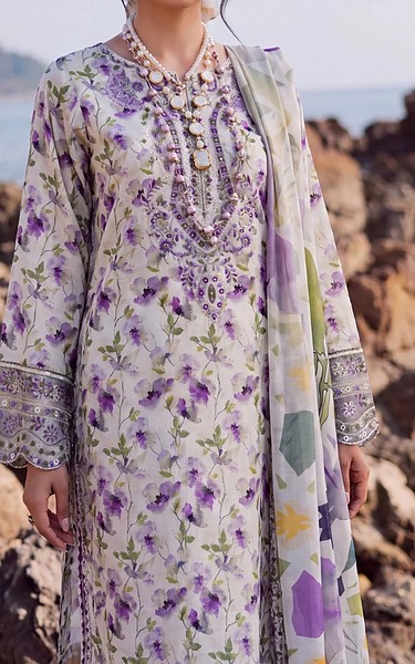 Safwa Off-white Viscose Suit | Pakistani Winter Dresses in USA- Image 2