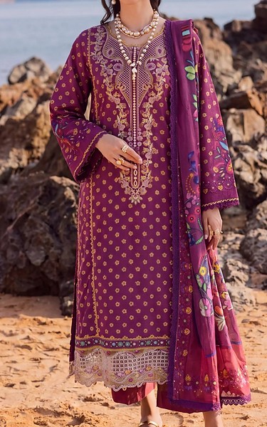 Safwa Wine Viscose Suit | Pakistani Winter Dresses in USA- Image 1