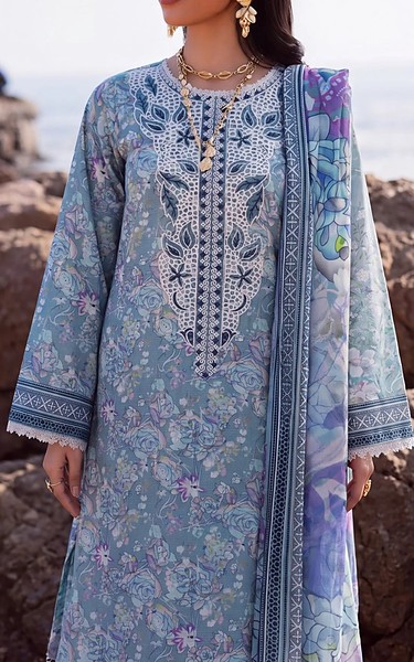 Safwa Cadet Grey Viscose Suit | Pakistani Winter Dresses in USA- Image 1