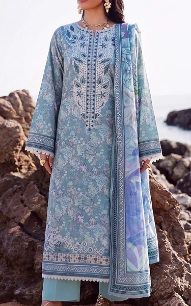 Safwa Cadet Grey Viscose Suit | Pakistani Winter Dresses in USA- Image 2