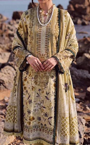 Safwa Sage Green Viscose Suit | Pakistani Winter Dresses in USA- Image 2