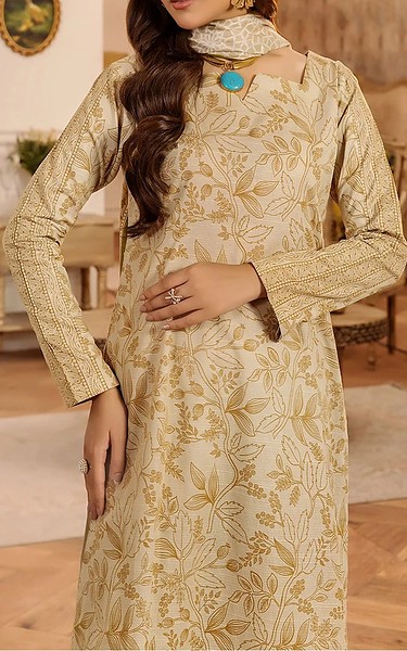 Safwa Ivory Slub Suit | Pakistani Winter Dresses in USA- Image 1