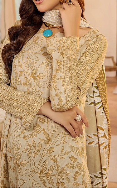 Safwa Ivory Slub Suit | Pakistani Winter Dresses in USA- Image 2