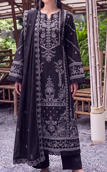 Safwa Black Karandi Suit | Pakistani Winter Dresses in USA- Image 1