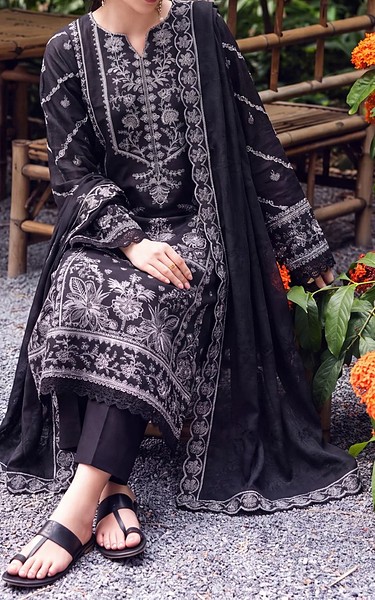 Safwa Black Karandi Suit | Pakistani Winter Dresses in USA- Image 2