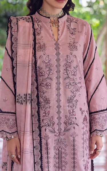 Safwa Pink Karandi Suit | Pakistani Winter Dresses in USA- Image 2
