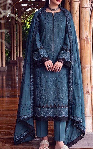 Safwa Charcoal Karandi Suit | Pakistani Winter Dresses in USA- Image 1