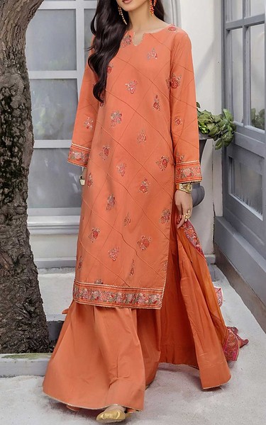 Safwa Coral Viscose Suit | Pakistani Winter Dresses in USA- Image 1