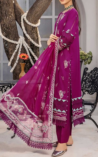 Safwa Hot Pink Viscose Suit | Pakistani Winter Dresses in USA- Image 2