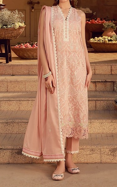 Sahar Peach Lawn Suit | Pakistani Lawn Dress in USA- Image 1