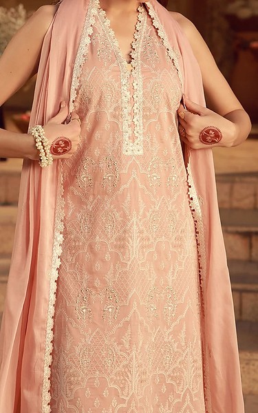 Sahar Peach Lawn Suit | Pakistani Lawn Dress in USA- Image 2