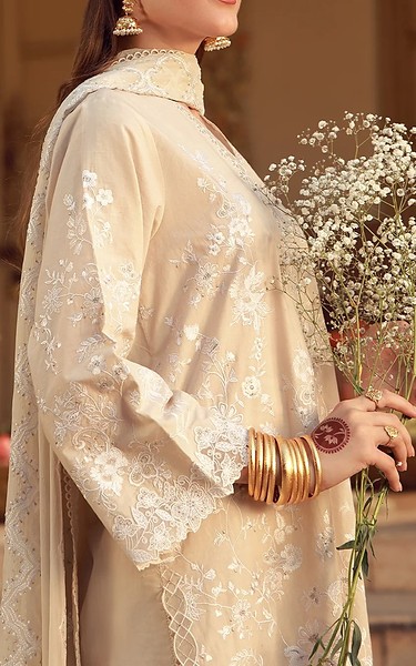 Sahar Beige Lawn Suit | Pakistani Lawn Dress in USA- Image 2