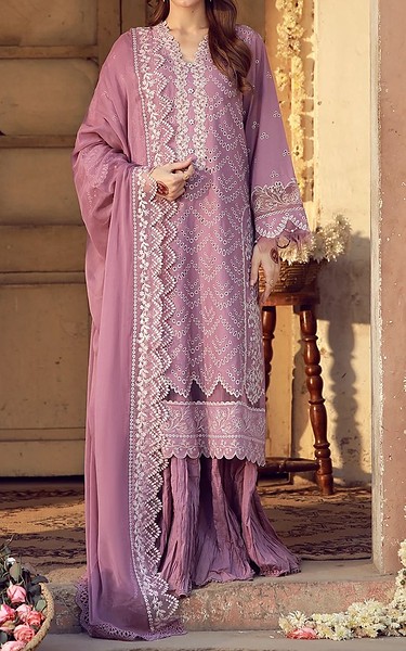 Sahar Purple Lawn Suit | Pakistani Lawn Dress in USA- Image 1