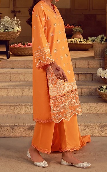 Sahar Bright Orange Lawn Suit | Pakistani Lawn Dress in USA- Image 2
