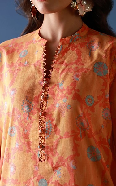 Sahar Orange Lawn Suit | Pakistani Lawn Dress in USA- Image 2