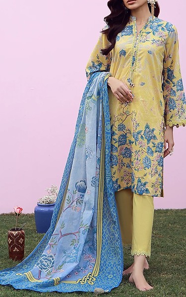 Sahar Yellow Lawn Suit | Pakistani Lawn Dress in USA- Image 1