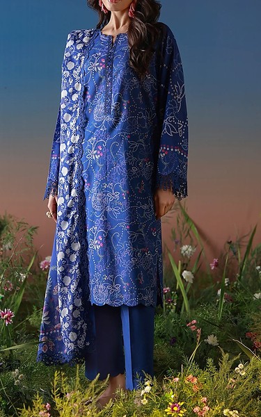 Sahar Blue Lawn Suit | Pakistani Lawn Dress in USA- Image 1