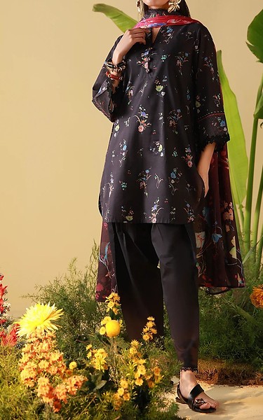 Sahar Black Lawn Suit | Pakistani Lawn Dress in USA- Image 1