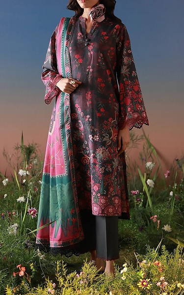 Sahar Grey/Magenta Lawn Suit | Pakistani Lawn Dress in USA- Image 1