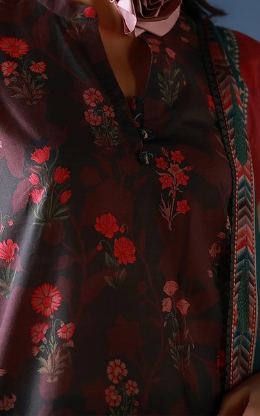 Sahar Grey/Magenta Lawn Suit | Pakistani Lawn Dress in USA- Image 2