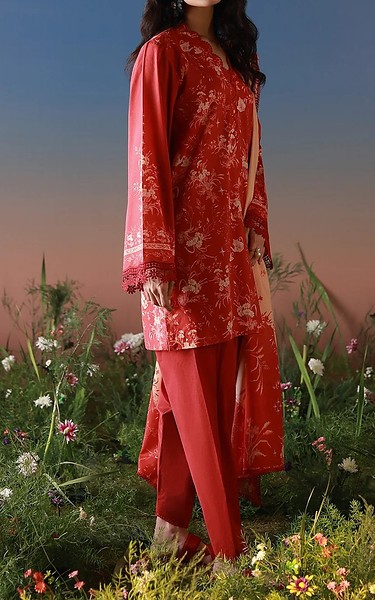 Sahar Red Lawn Suit | Pakistani Lawn Dress in USA- Image 2