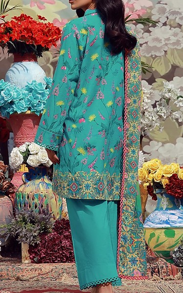 Sahar Green Lawn Suit | Pakistani Lawn Dress in USA- Image 2