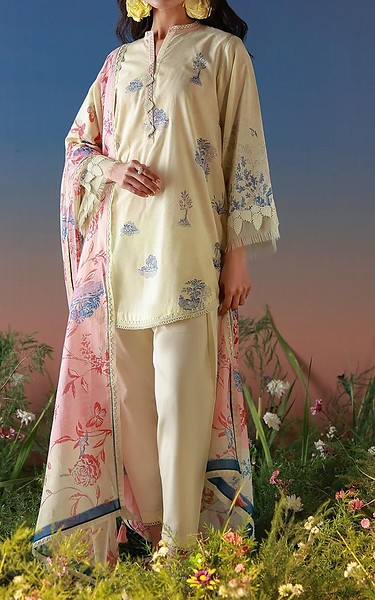 Sahar Light Yellow Lawn Suit | Pakistani Lawn Dress in USA- Image 1