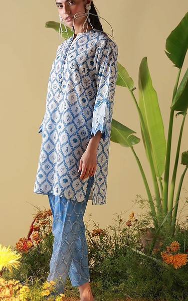 Sahar Blue Cambric Suit | Pakistani Lawn Dress in USA- Image 2