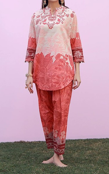 Sahar Pink Cambric Suit (2 pcs) | Pakistani Lawn Dress in USA- Image 1