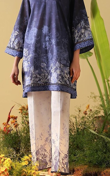 d Dark Blue Cambric Suit (2 pcs) | Pakistani Dresses in USA- Image 1