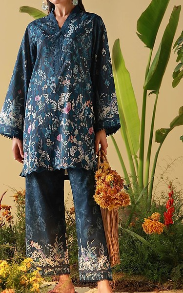 Sahar Navy Cambric Suit (2 pcs) | Pakistani Lawn Dress in USA- Image 1