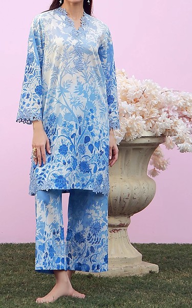 Sahar Light Blue Cambric Suit (2 pcs) | Pakistani Lawn Dress in USA- Image 1