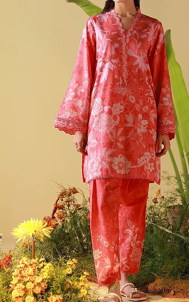 Sahar Coral Cambric Suit (2 pcs) | Pakistani Lawn Dress in USA- Image 1