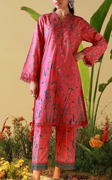 Sahar Pink Cambric Suit (2 pcs) | Pakistani Lawn Dress in USA- Image 1