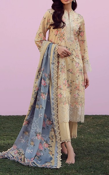 Sahar Ivory Silk Suit | Pakistani Lawn Dress in USA- Image 1