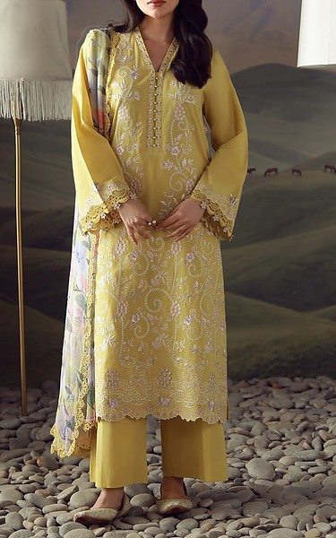 Sahar Yellow Lawn Suit | Pakistani Lawn Dress in USA- Image 1