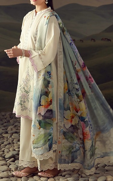 Sahar Ivory Lawn Suit | Pakistani Lawn Dress in USA- Image 2