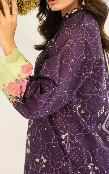 Sahar Purple Lawn Suit | Pakistani Lawn Dress in USA- Image 2