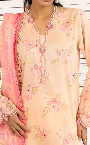 Sahar Beige Lawn Suit | Pakistani Lawn Dress in USA- Image 2