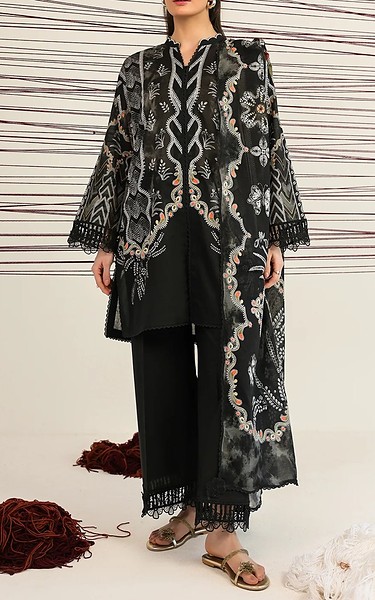 Sahar Black Lawn Suit | Pakistani Lawn Dress in USA- Image 1