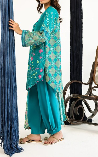 Sahar Teal Lawn Suit | Pakistani Lawn Dress in USA- Image 2