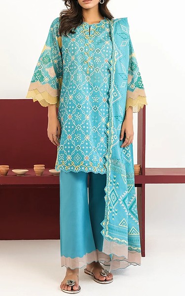 Sahar Turquoise Lawn Suit | Pakistani Lawn Dress in USA- Image 1