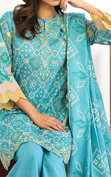 Sahar Turquoise Lawn Suit | Pakistani Lawn Dress in USA- Image 2