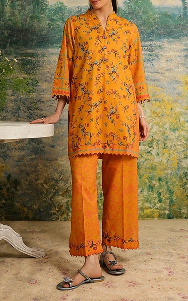 Sahar Mustard Cambric Suit | Pakistani Lawn Dress in USA- Image 1