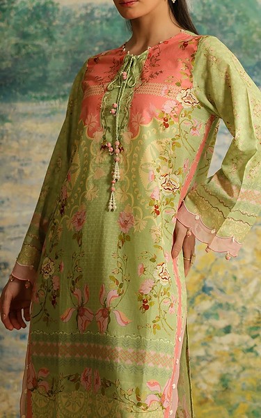 Sahar Green Cambric Suit (2 Pcs) | Pakistani Lawn Dress in USA- Image 2