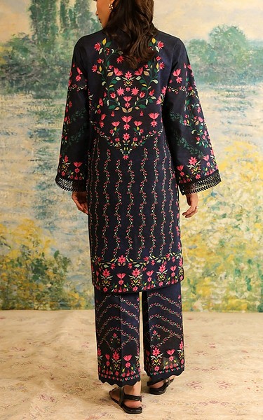 Sahar Navy Cambric Suit (2 Pcs) | Pakistani Lawn Dress in USA- Image 2